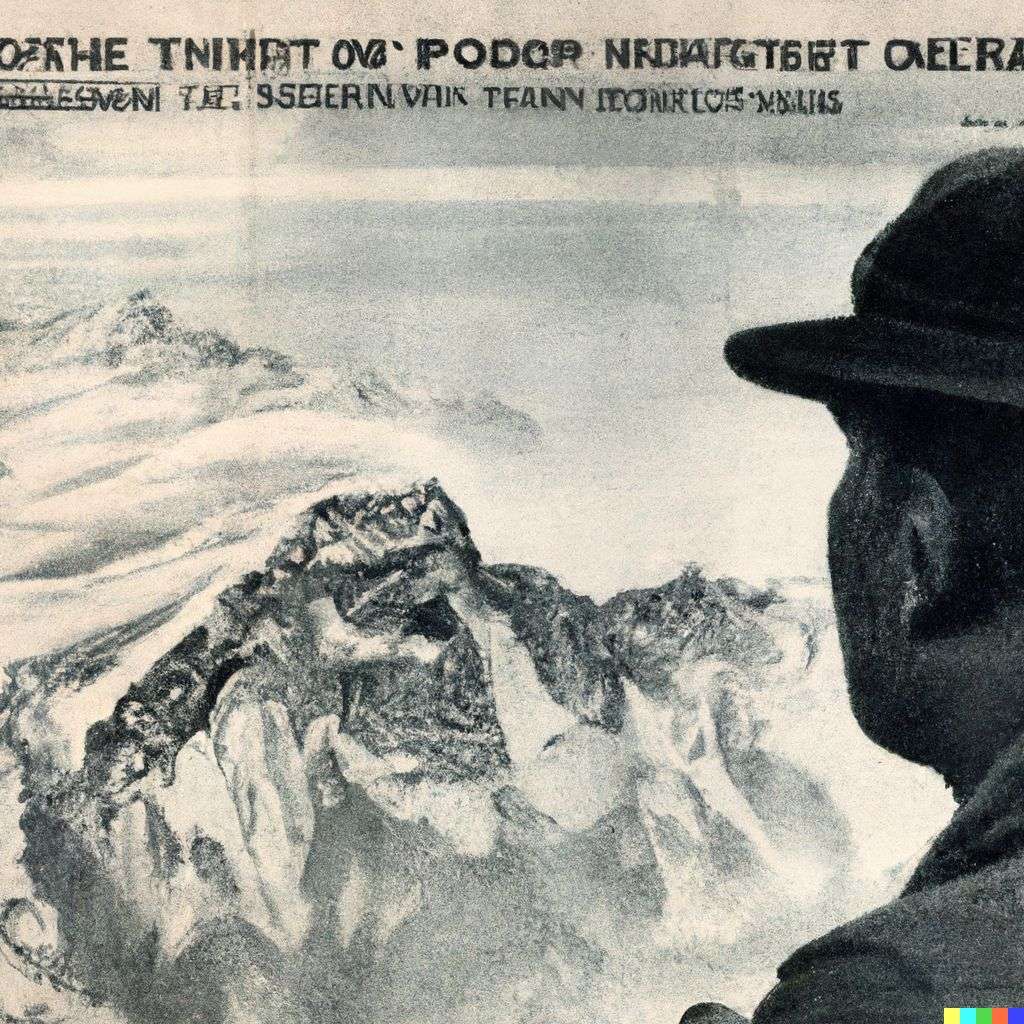 someone gazing at Mount Everest, front page of The New York Times, 1930